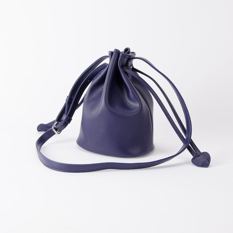 糖果系束口小水桶包 手提肩背两用 Purplish blue / 紫蓝 - 侧背包/斜挎包 - 人造皮革 紫色