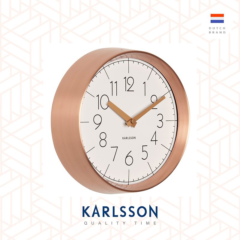 荷兰Karlsson,  铜框凸玻璃挂钟(白) wall clock convex - 时钟/闹钟 - 其他金属 白色