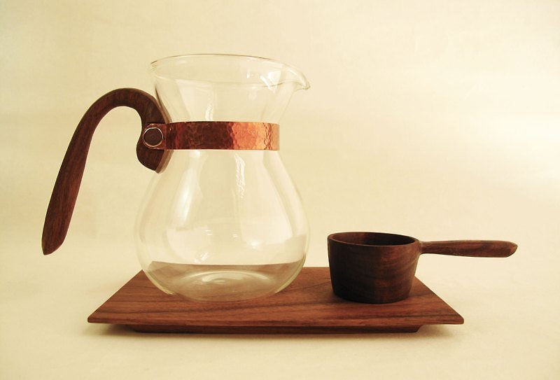 露 La Rosee 木质手感咖啡壶组/经典收藏版/胡桃木组/预购款 - 咖啡壶/周边 - 木头 咖啡色