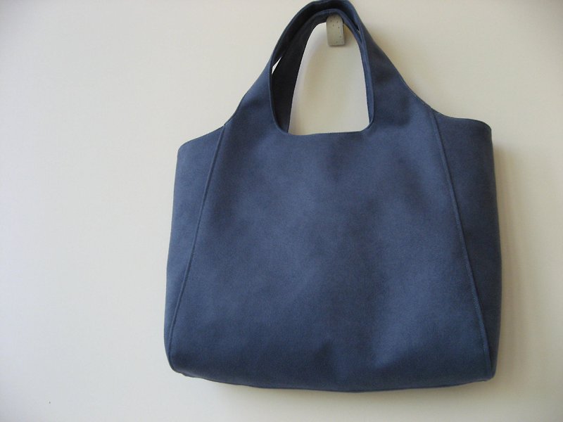 秋天的麂皮绒包(灰蓝色) - 手提包/手提袋 - 其他材质 蓝色
