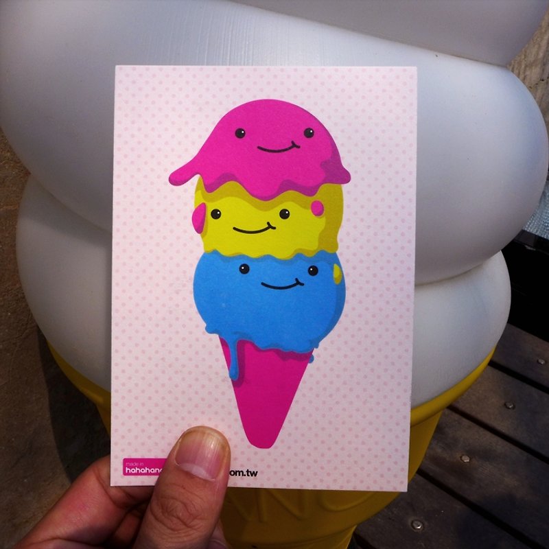 设计明信片｜ice cream - 卡片/明信片 - 纸 粉红色