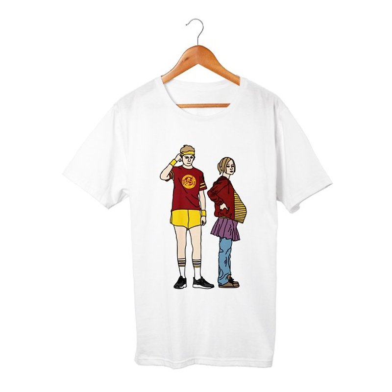 Paulie & Juno T-shirt - 中性连帽卫衣/T 恤 - 棉．麻 白色
