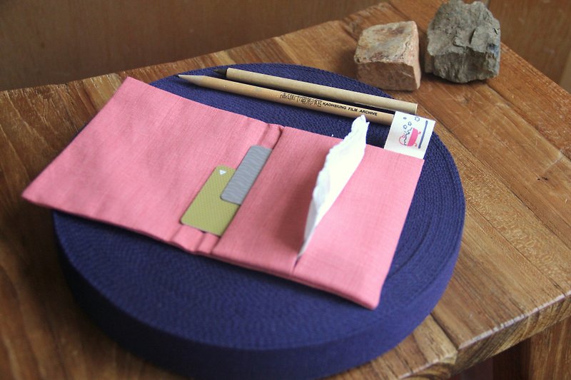 【母亲抱抱】weimom's 日系细致布卫生纸包、卡夹 ● 台湾制造送礼设计良品 - 皮夹/钱包 - 其他材质 粉红色