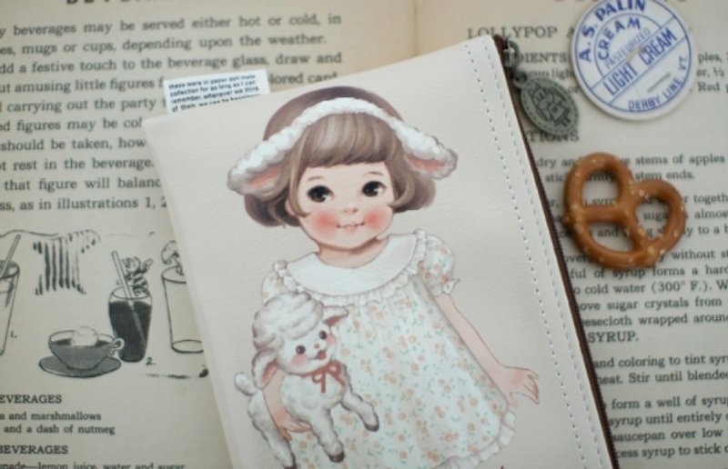韩国【Afrocat】 paper doll mate pouch3〈Sally〉化妆包 手机包 笔袋 - 其他书写用品 - 真皮 粉红色