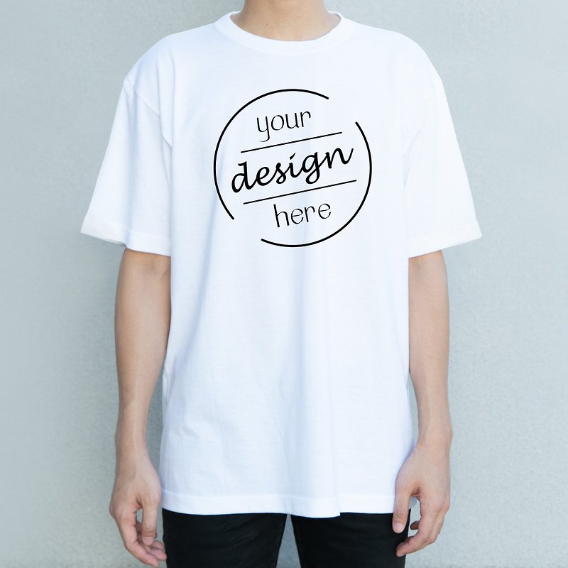 【定制化礼物】| 品牌短袖T恤 (十色) - 中性连帽卫衣/T 恤 - 棉．麻 白色