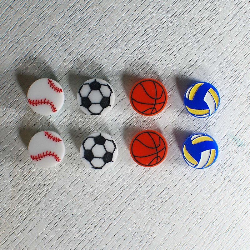 球类耳环/排球/足球/棒球/篮球 - 耳环/耳夹 - 压克力 多色