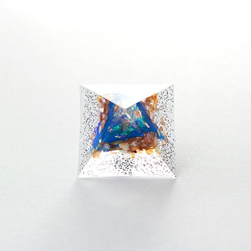 ピラミッドシングルピアス(気体) - 耳环/耳夹 - 其他材质 蓝色
