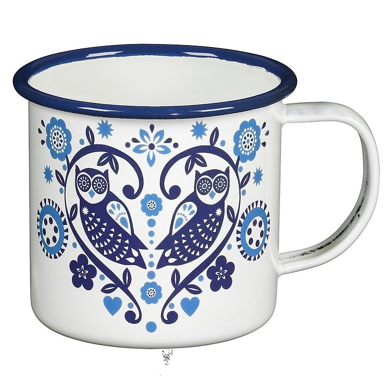 SUSS-英国进口Wild & Wolf设计珐琅马克杯(森林蓝色猫头鹰) -现货包邮 - 咖啡杯/马克杯 - 珐琅 蓝色