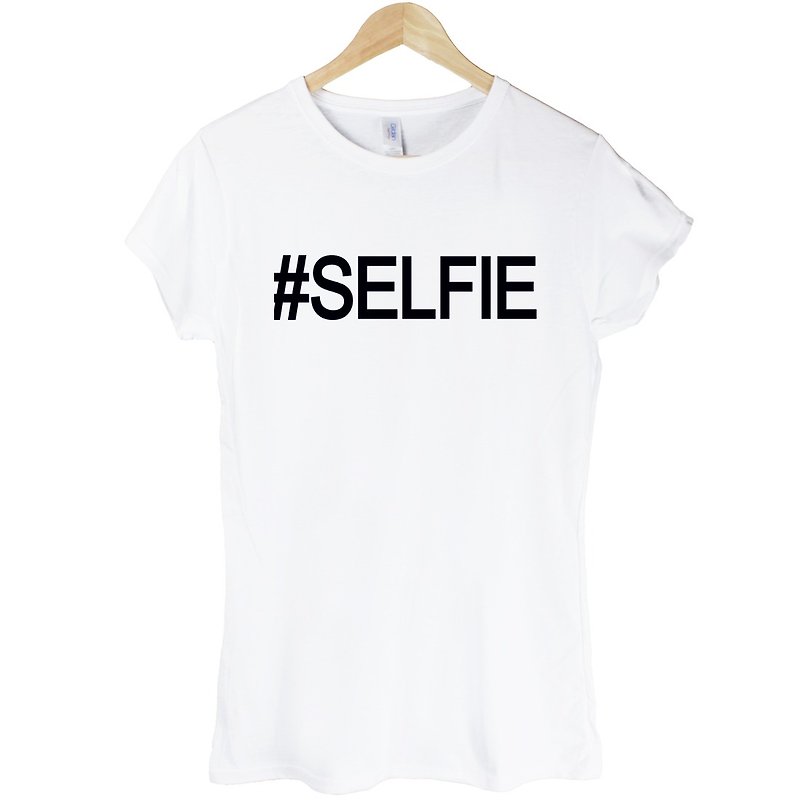 Hashtag Selfie女生短袖T恤-2色 自拍 文字 设计 文青 - 女装 T 恤 - 其他材质 多色