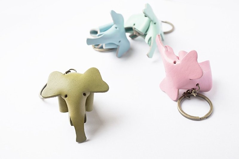手工皮革大象钥匙圈  圣诞礼物 定制化礼物 - 钥匙链/钥匙包 - 真皮 多色