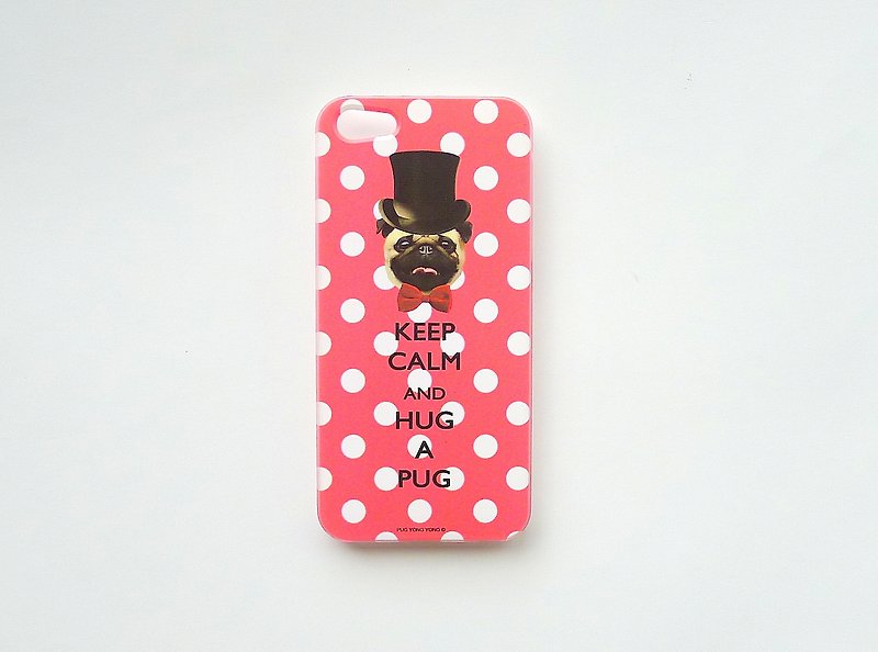 [ YONG ]勇*绅士帽点点手机壳 IPHONE系列 - 桃红 - 手机壳/手机套 - 塑料 粉红色