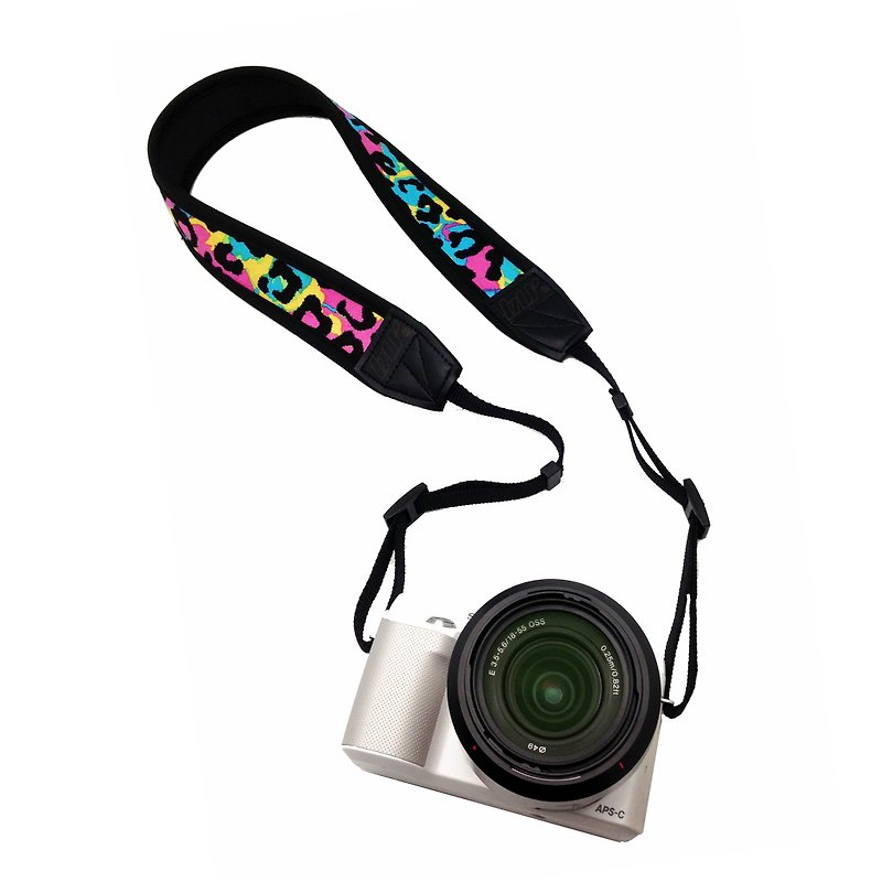 BLR 手工 减压 相机背带 彩色豹纹 - 相机背带/脚架 - 其他材质 多色