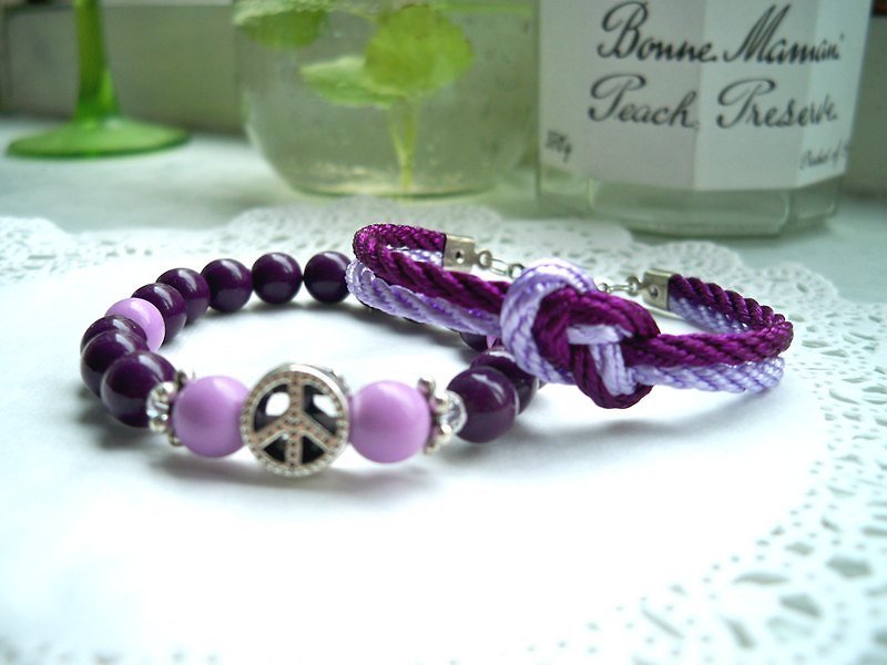 无限结+和平手环-紫色-2条 - 手链/手环 - 其他材质 紫色