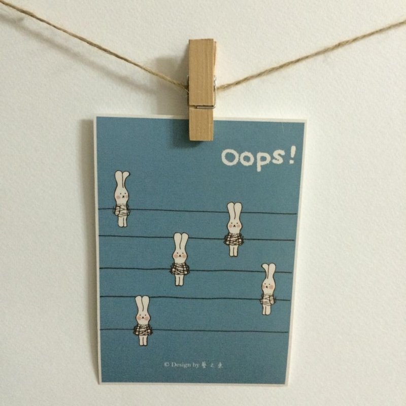 《艺之鱼》 OOPS！ 卡片 明信片 --C0073 - 卡片/明信片 - 纸 蓝色