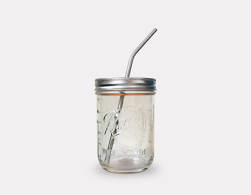 【限量优惠】Ball Mason Jar - 16oz随身环保宽口饮料杯组合 - 咖啡杯/马克杯 - 玻璃 