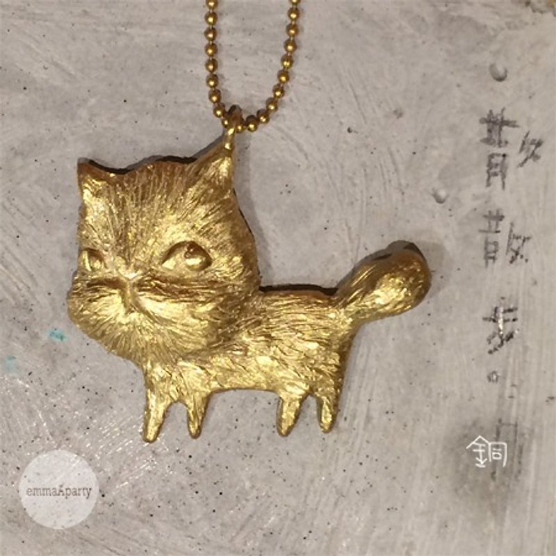 emmaAparty手工纯铜项链 ''散散步猫咪'' - 项链 - 铜/黄铜 