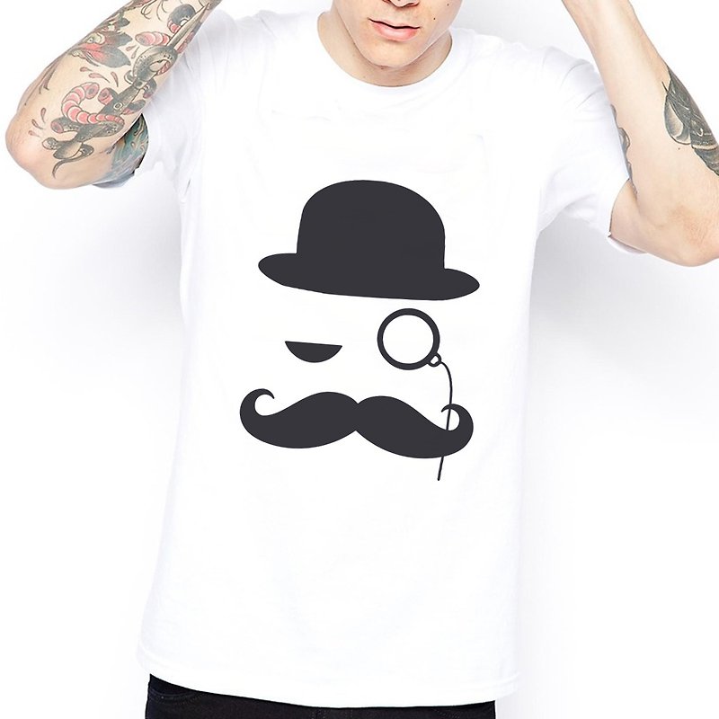 LIKE A SIR短袖T恤-2色 绅士 公爵 胡子 胡须 复古 眼镜 文青 艺术 设计 时髦 - 男装上衣/T 恤 - 其他材质 多色