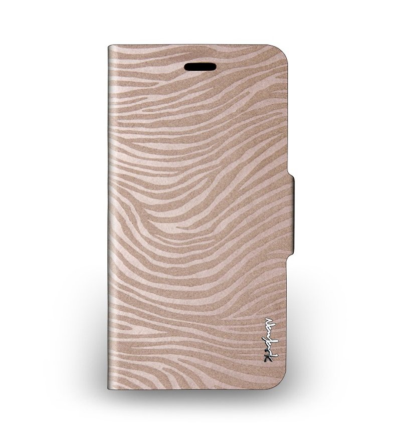 iPhone 6 Plus -The Zebra Series -斑马纹侧掀站立式保护套- 玫瑰金 - 手机壳/手机套 - 真皮 多色