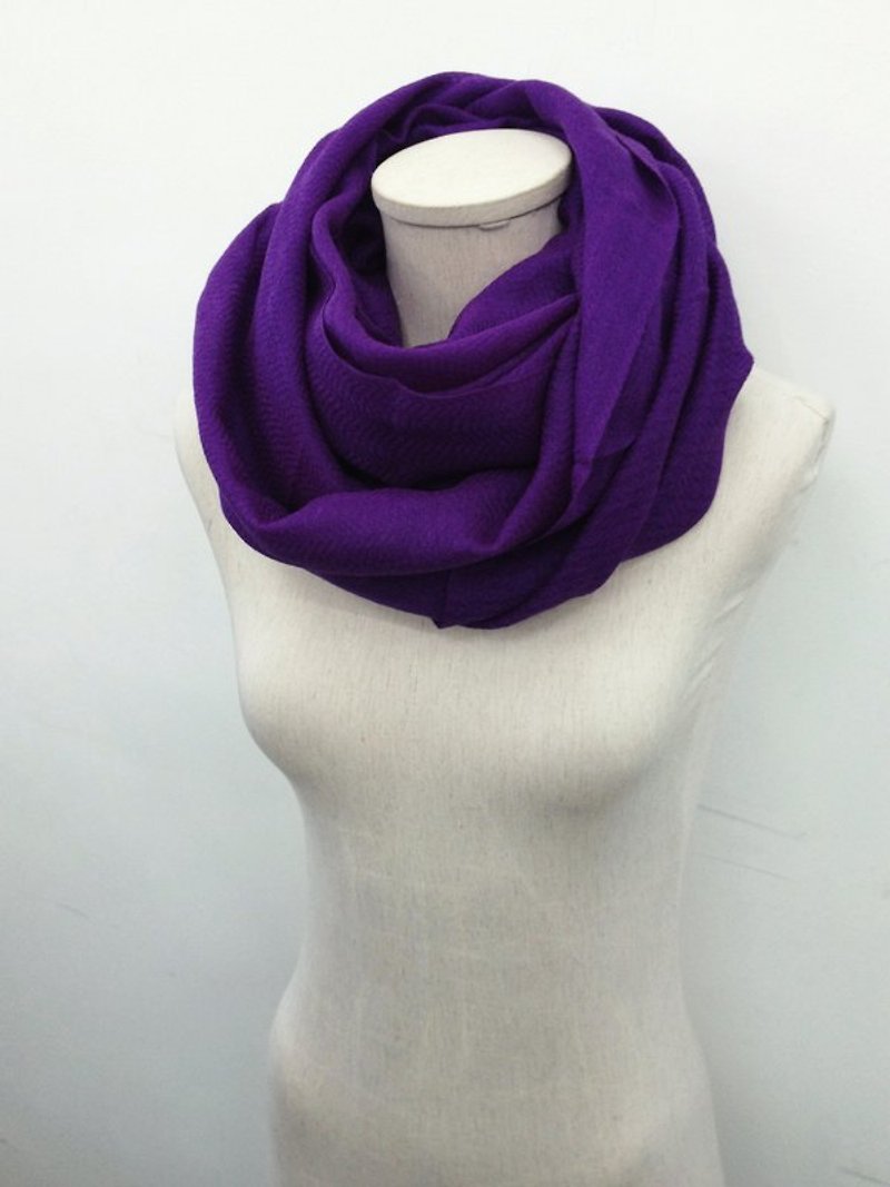鉐叶 素面羊毛围巾(紫) 圣诞 - 丝巾 - 羊毛 紫色