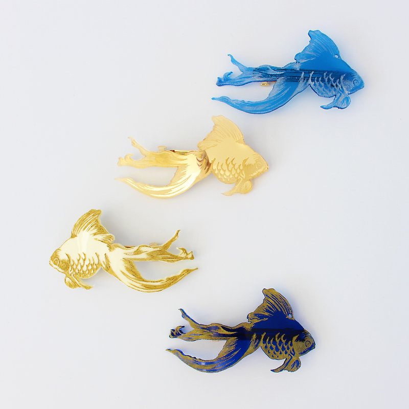 goldfish barrette - 发饰 - 压克力 金色