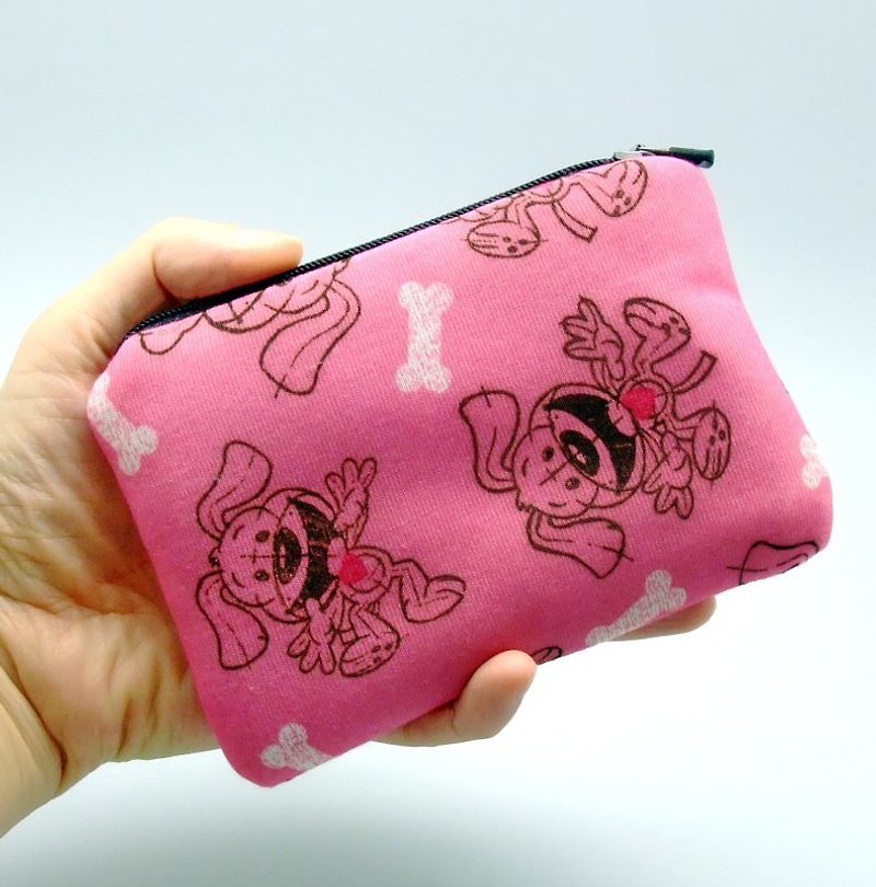 拉链零钱包/卡片包/钥匙包/耳机包/小物包 (可爱小狗) (ZS-83) - 零钱包 - 其他材质 粉红色
