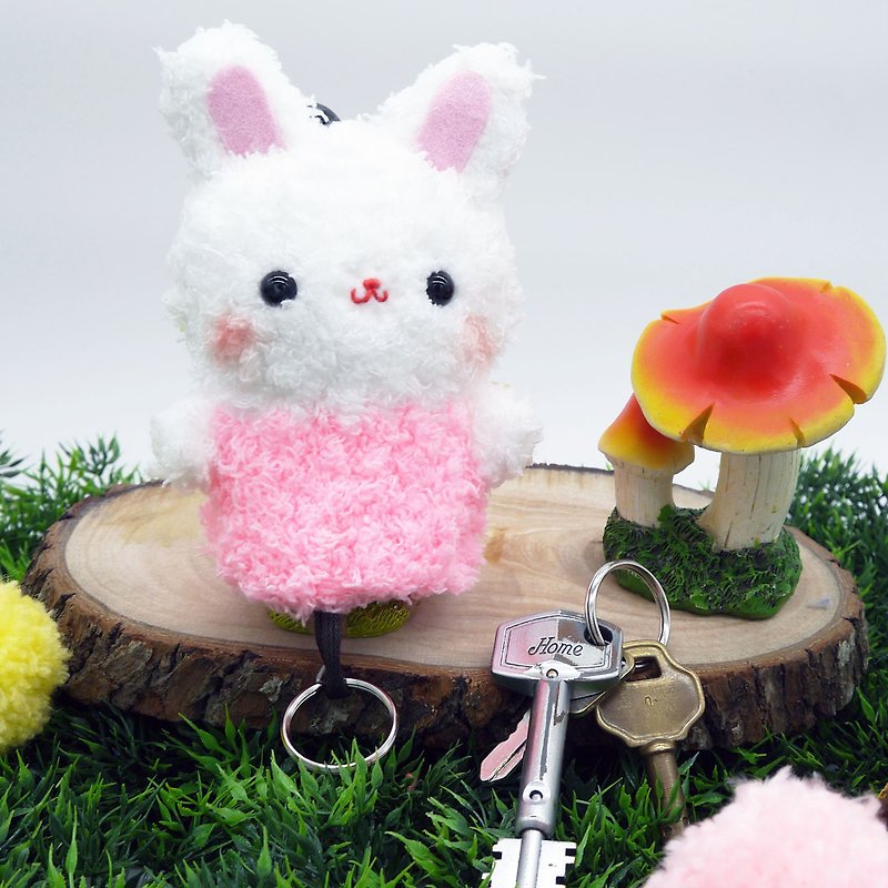 棉花糖动物钥匙包-中钥匙包(白兔儿) - 钥匙链/钥匙包 - 其他材质 白色