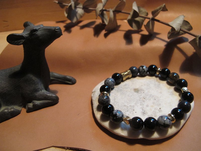▲ 沉默的黑  / 天然石手链 Natural stone bracelet - 手链/手环 - 宝石 多色