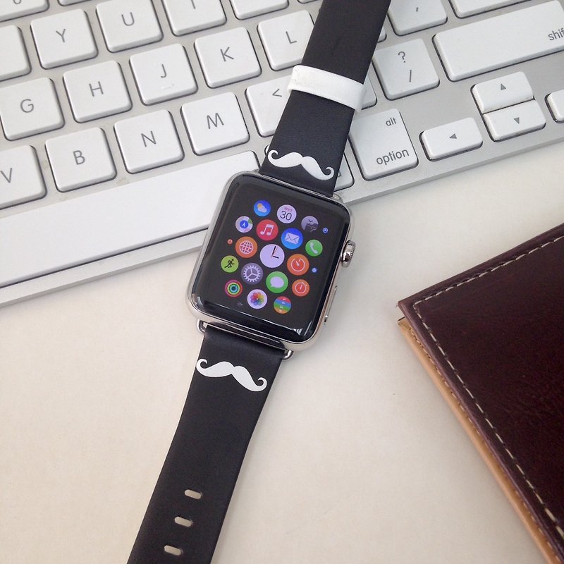 Apple Watch Series 1 - 5 黑色胡子皮表带 38 40 42 44 mm  -73 - 其他 - 真皮 