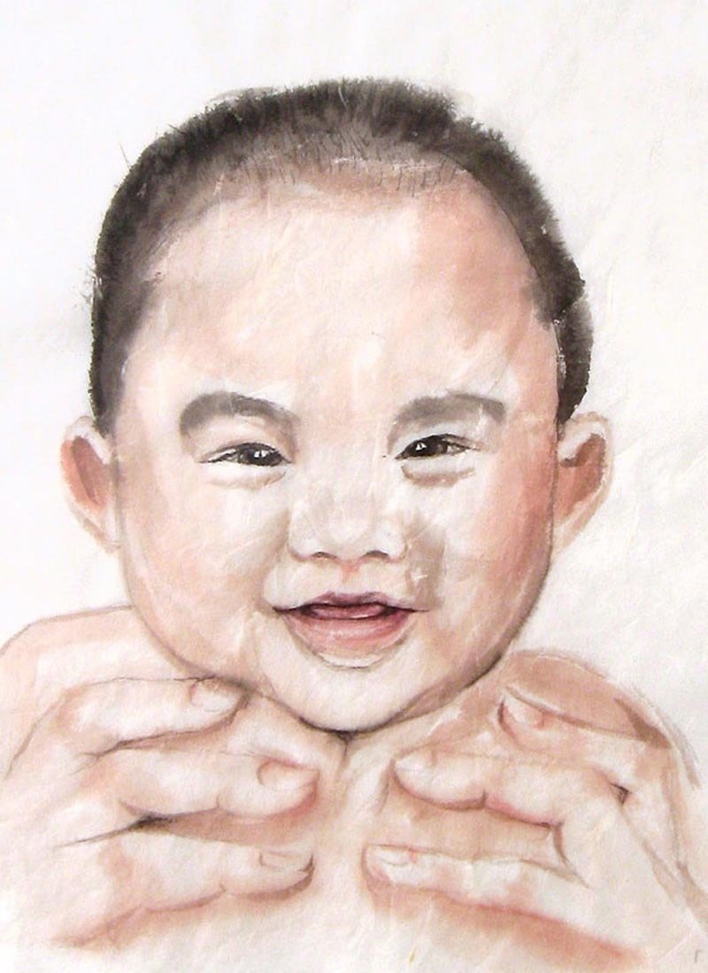 孩子成长记录肖像画-赤子心之宝宝的晴雨表--A4画心 - 订制画像 - 纸 多色