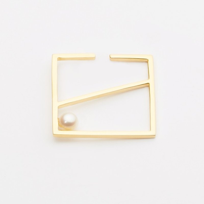 简洁个性 / Chiara earring 单支 - 耳环/耳夹 - 其他金属 金色