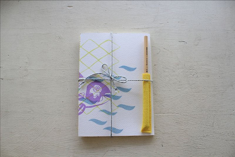 【ZhiZhiRen】厵 | 车缝线笔记本 - 旗津补鱼 - 乌鱼 - 笔记本/手帐 - 纸 紫色