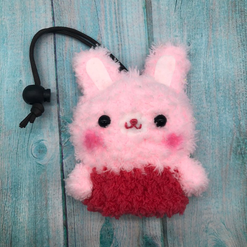 蓓比兔 四种尺寸 毛线编织  钥匙包  钥匙收纳  钥匙袋 - 钥匙链/钥匙包 - 其他人造纤维 粉红色