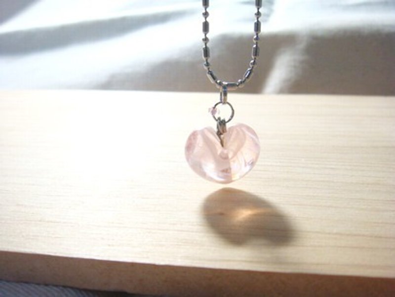 柚子林琉璃 - 项链 - 甜爱 - 恋人粉 - 项链 - 玻璃 粉红色