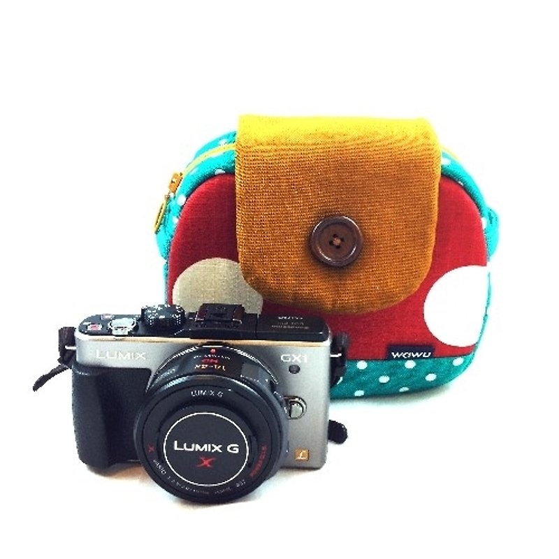 相机堡包 (香菇公园) 日本布 - 相机包/相机袋 - 棉．麻 红色