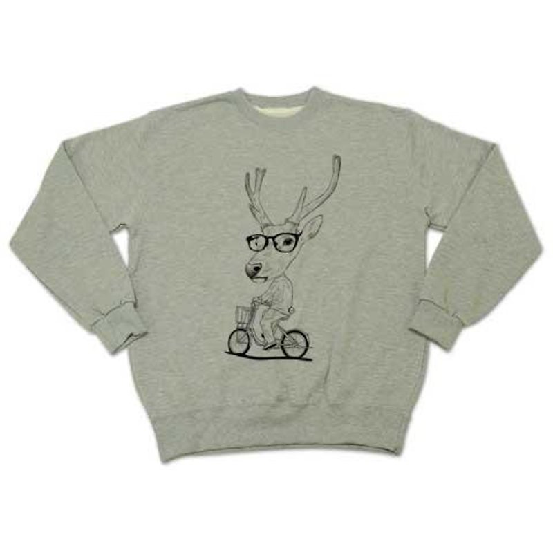 Deer bicycle（sweat） - 男装上衣/T 恤 - 其他材质 