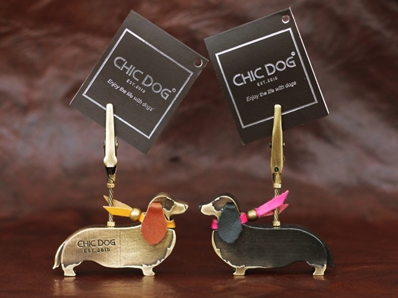 【CHIC DOG】优惠套组 金属长腊造型Memo夹 - 文件夹/资料夹 - 其他金属 咖啡色