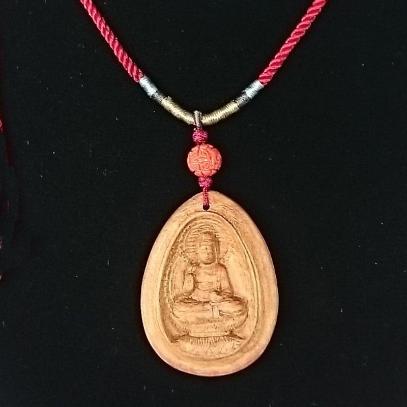 有保佑 祈求身体健康 的礼物 ㊣印度老山檀香木护身项链-药师佛菩萨(中国结项链款） - 项链 - 木头 多色