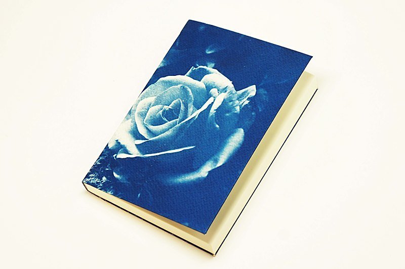 手工蓝晒笔记本 - 神秘玫瑰 - 笔记本/手帐 - 纸 蓝色