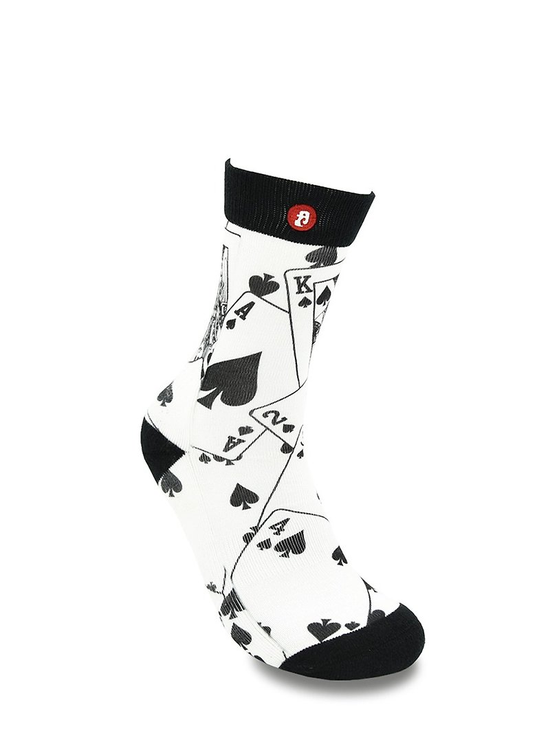 香港设计 | Fools Day印花袜子－ 白扑克 - 袜子 - 其他材质 白色