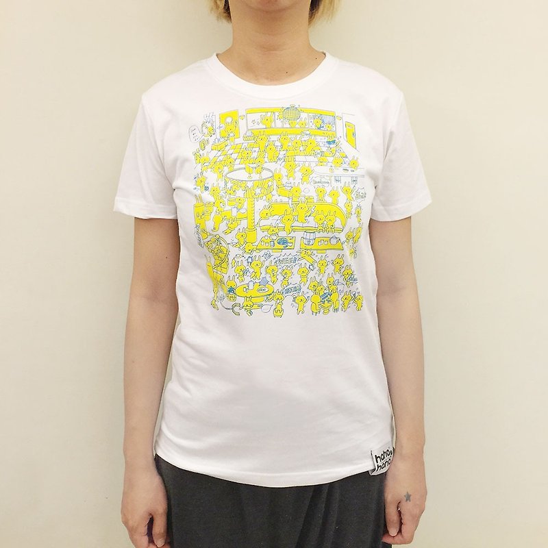 设计T-shirt | KTV欢乐兔 - 女装 T 恤 - 棉．麻 白色