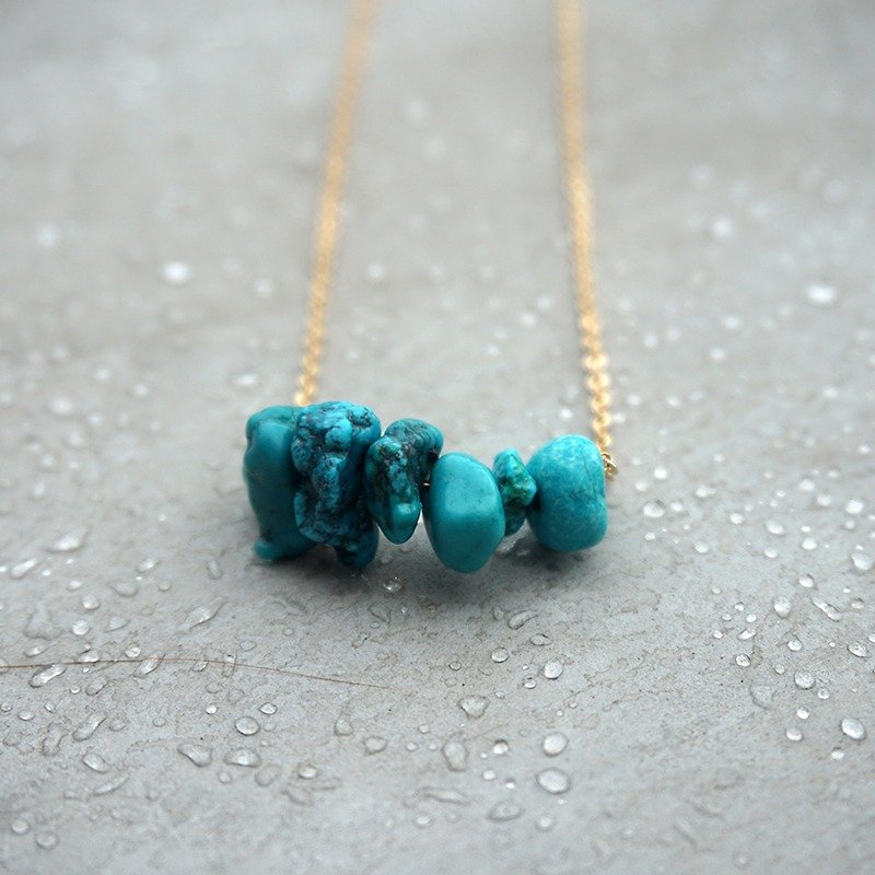 绿松石原石项链 by Studdedheartz - 项链 - 其他材质 蓝色