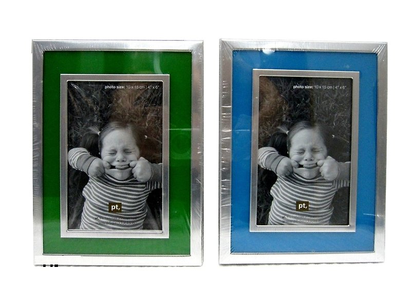 pt, Photo frame Colourful 2 Tone blue/green aluminium 粉蓝色/绿色铝相架 - 摆饰 - 其他金属 绿色