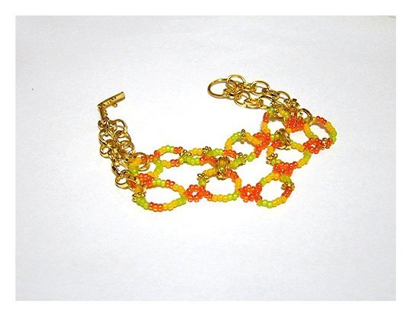 亮彩小珠编织手链 - 手链/手环 - 其他材质 橘色