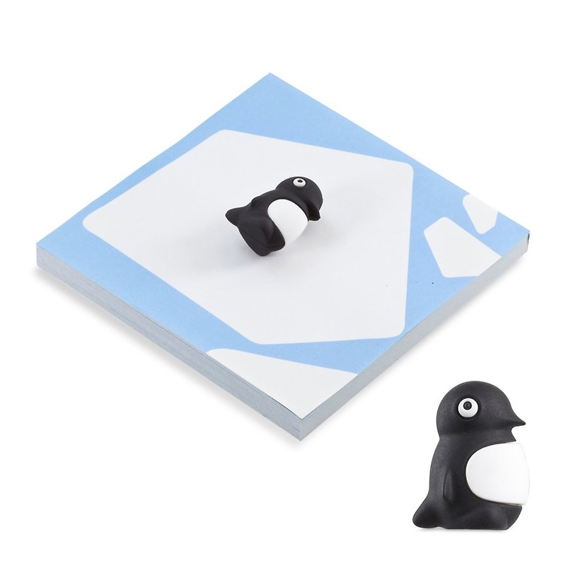 企鹅造型磁铁便条组 - 冰箱贴/磁贴 - 纸 蓝色