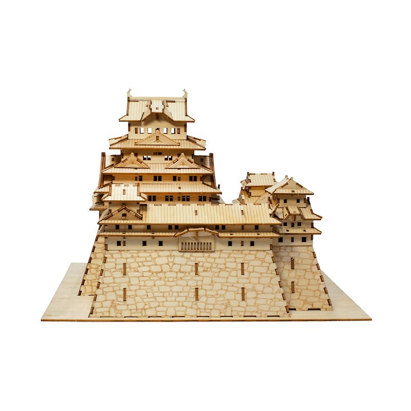 Jigzle 3D立体木拼图 | 建筑物系列 日本姬路城 | 超疗愈 - 拼图 - 木头 卡其色