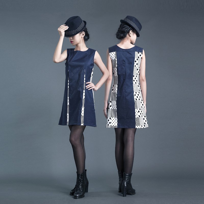 【dress】_公主线背心洋装 - 洋装/连衣裙 - 其他材质 蓝色