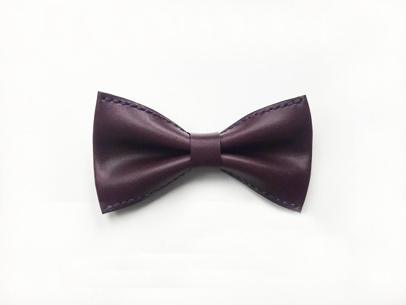 紫色皮革煲呔 Bowtie - 领带/领带夹 - 真皮 紫色