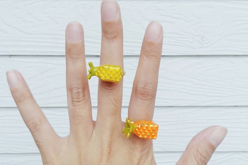 Glorikami 橙色凤梨黄铜戒指 - 戒指 - 其他材质 橘色