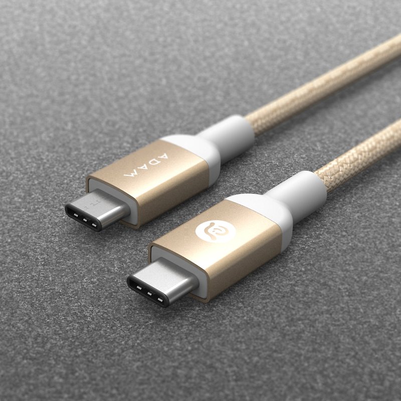 ADAM CASA USB-C 金属编织充电传输线 2M 金 - 充电宝/传输线 - 其他金属 红色