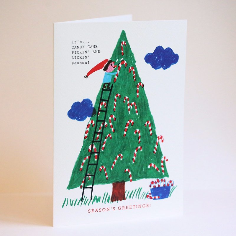 糖果树 圣诞卡 - 卡片/明信片 - 纸 绿色